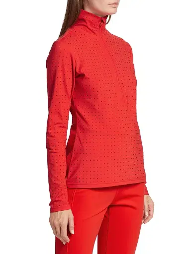 Goldbergh Women's Spark Stretch Interlock Ski Pullover Top - Flame | Thumbnail 4