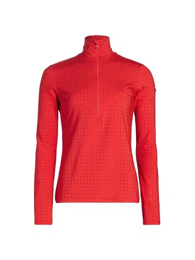 Goldbergh Women's Spark Stretch Interlock Ski Pullover Top - Flame | Thumbnail 1