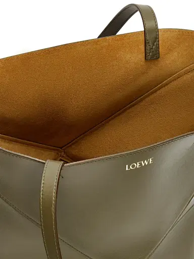 Loewe Women's Puzzle Fold Leather Tote Bag - Dark Khaki | Thumbnail 2