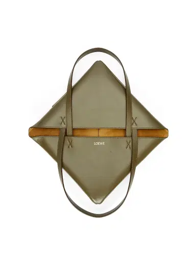 Loewe Women's Puzzle Fold Leather Tote Bag - Dark Khaki | Thumbnail 3