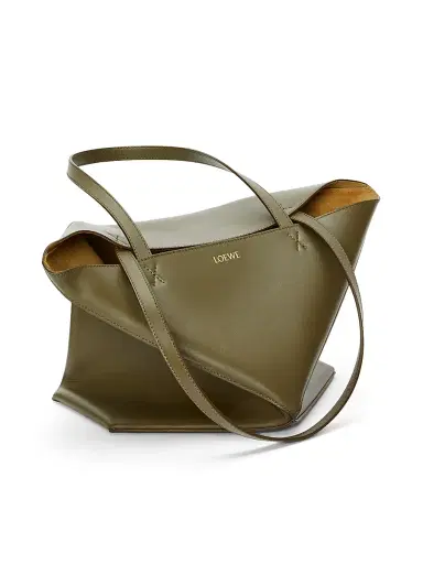 Loewe Women's Puzzle Fold Leather Tote Bag - Dark Khaki | Thumbnail 6