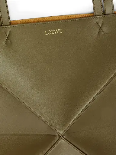 Loewe Women's Puzzle Fold Leather Tote Bag - Dark Khaki | Thumbnail 7