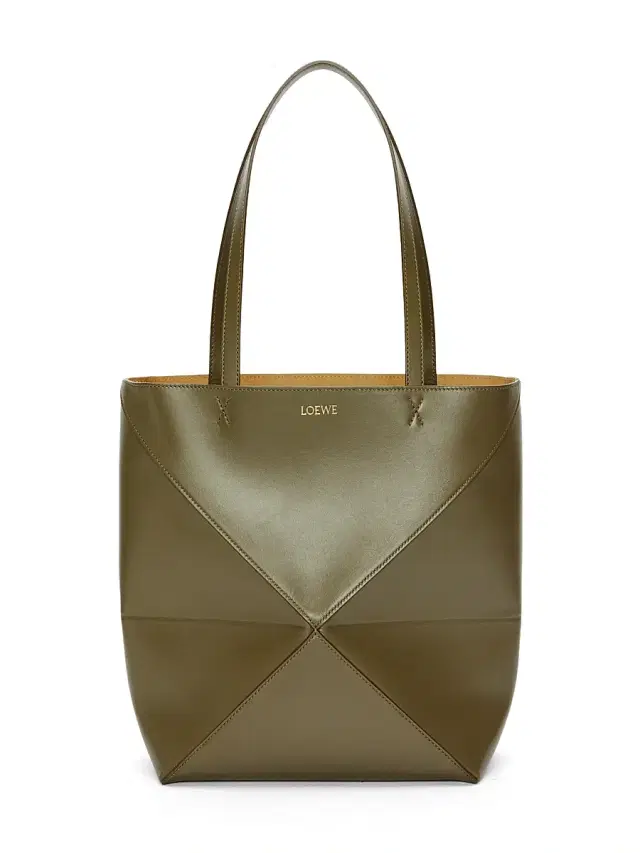 Loewe Women's Puzzle Fold Leather Tote Bag - Dark Khaki