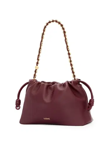 Loewe Women's Flamenco Medium Chain Leather Shoulder Bag - Dark Burgundy | Thumbnail 5