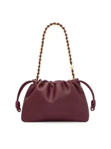 Loewe Women's Flamenco Medium Chain Leather Shoulder Bag - Dark Burgundy | Thumbnail 7