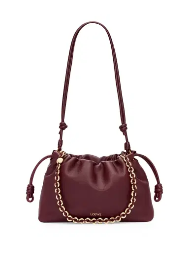 Loewe Women's Flamenco Medium Chain Leather Shoulder Bag - Dark Burgundy | Thumbnail 8