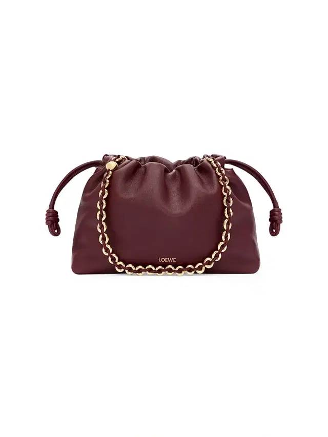 LOEWE Women's Flamenco  Chain Leather Shoulder Bag - Dark Burgundy