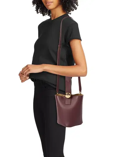 Loewe Women's Mini Pebbled Leather Bucket Bag - Dark Burgundy | Thumbnail 2 Loewe Women's Mini Pebbled Leather Bucket Bag - Dark Burgundy | Thumbnail 2