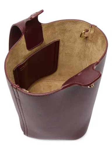 Loewe Women's Mini Pebbled Leather Bucket Bag - Dark Burgundy | Thumbnail 3 Loewe Women's Mini Pebbled Leather Bucket Bag - Dark Burgundy | Thumbnail 3