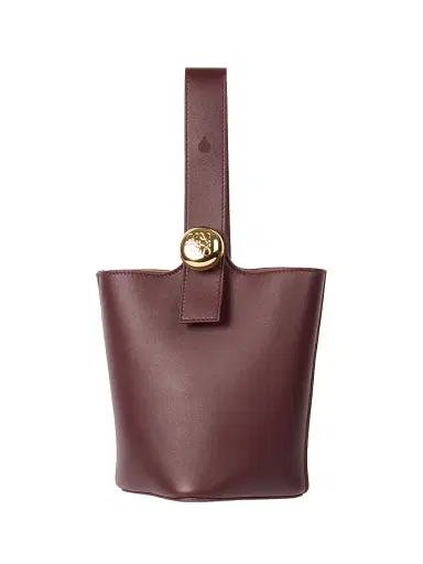 Loewe Women's Mini Pebbled Leather Bucket Bag - Dark Burgundy | Thumbnail 1 Loewe Women's Mini Pebbled Leather Bucket Bag - Dark Burgundy | Thumbnail 1