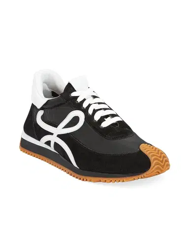 Loewe Men's Flow Runner Monogram Logo Sneakers - Black White - Size 8 | Thumbnail 2