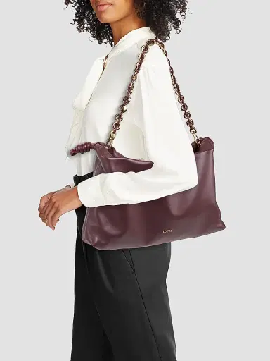 Loewe Women's Large Flamenco Leather Shoulder Bag - Dark Burgundy | Thumbnail 2