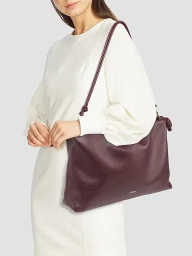 Loewe Women's Large Flamenco Leather Shoulder Bag - Dark Burgundy | Thumbnail 3