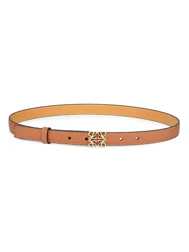 LOEWE Women's Anagram Pebbled Leather Belt - Tan Gold | Thumbnail 1