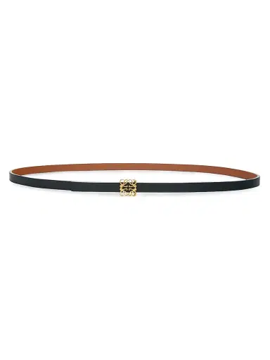 Loewe Women's Anagram Leather Belt - Tan Black Gold - Size Medium | Thumbnail 2