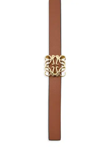 Loewe Women's Anagram Leather Belt - Tan Black Gold - Size Medium | Thumbnail 3