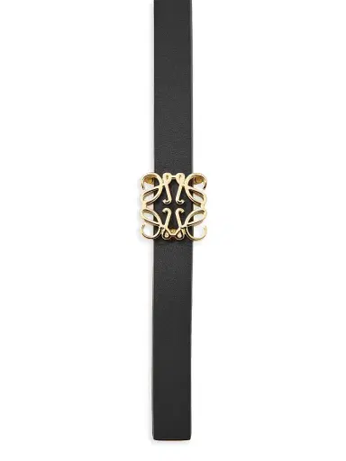 Loewe Women's Anagram Leather Belt - Tan Black Gold - Size Medium | Thumbnail 4