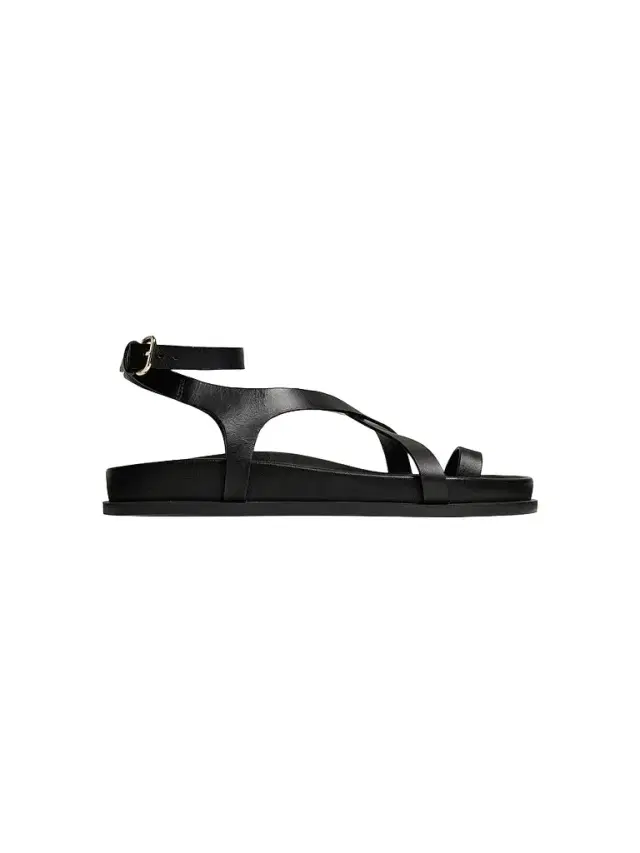 A.Emery Women's Jalen Slim Leather Sandals - Black