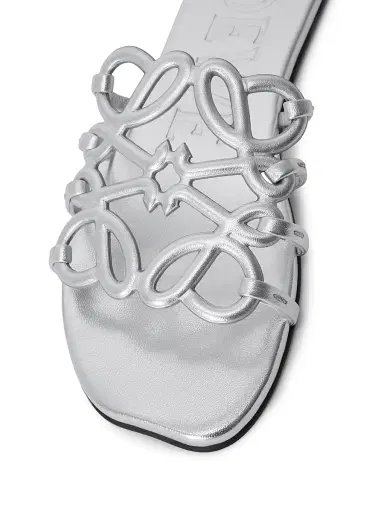 Loewe Women's x Paula's Ibiza Petal Anagram Leather Flat Sandals - Silver - Size 9 | Thumbnail 4 Loewe Women's x Paula's Ibiza Petal Anagram Leather Flat Sandals - Silver - Size 9 | Thumbnail 4