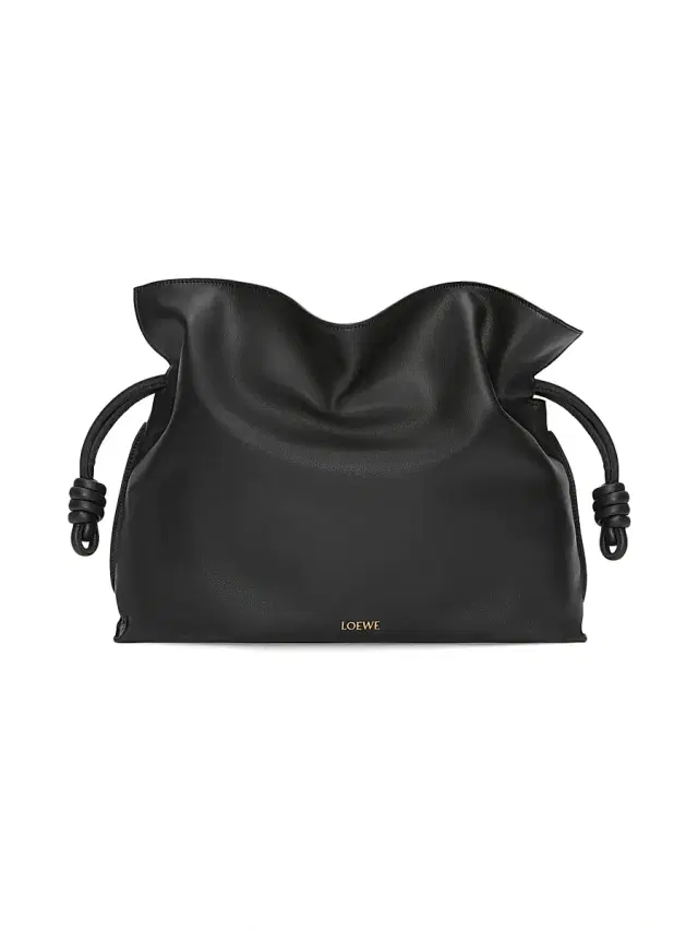 LOEWE Women's Flamenco  Leather Clutch - Black