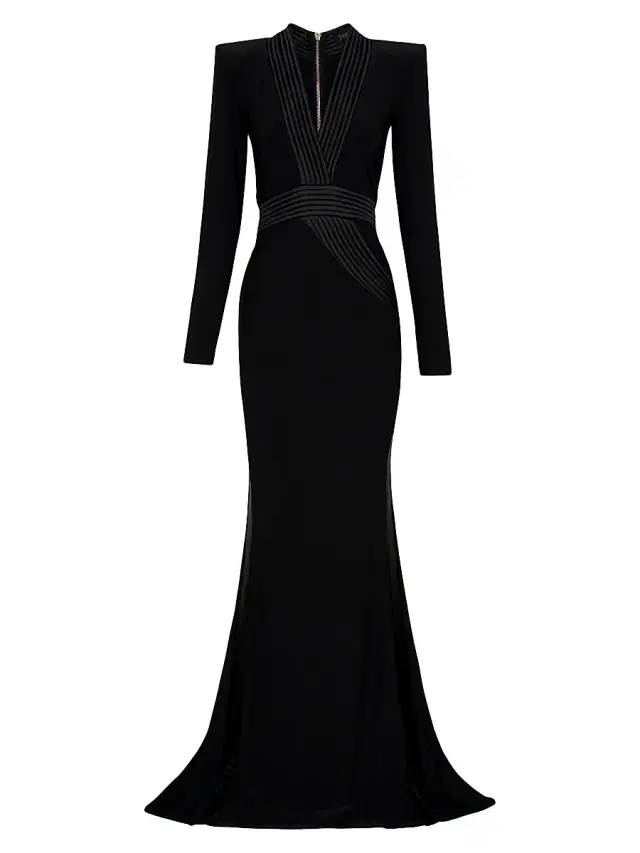 Women's Battle Lines The Heiress V-Neck Gown - Black