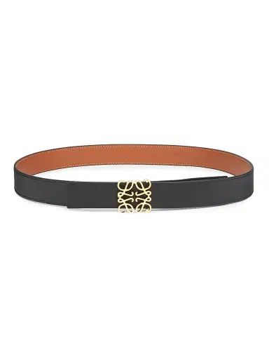Loewe Women's Anagram Reversible Smooth Leather Belt - Tan Black Gold - Size Medium | Thumbnail 3
