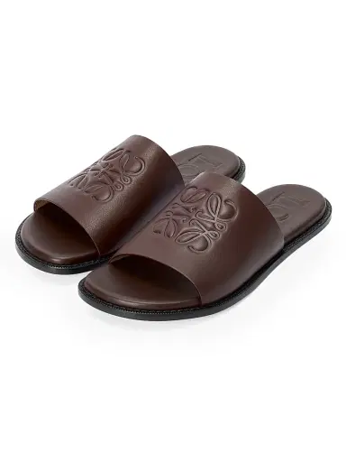 Loewe Men's x Paula's Ibiza Flex Anagram Leather Slide Sandals - Oxblood | Thumbnail 2