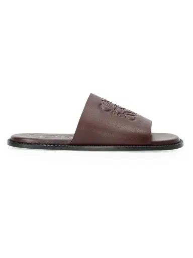 Loewe Men's x Paula's Ibiza Flex Anagram Leather Slide Sandals - Oxblood | Thumbnail 1