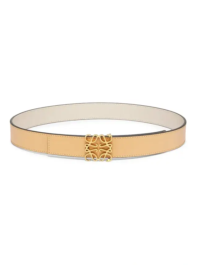 LOEWE Women's Anagram Reversible Smooth Leather Belt - Warm Desert