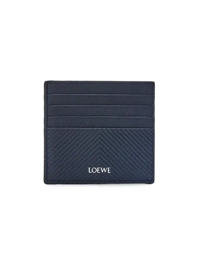 LOEWE Men's Open Leather Card Case - Deep Navy