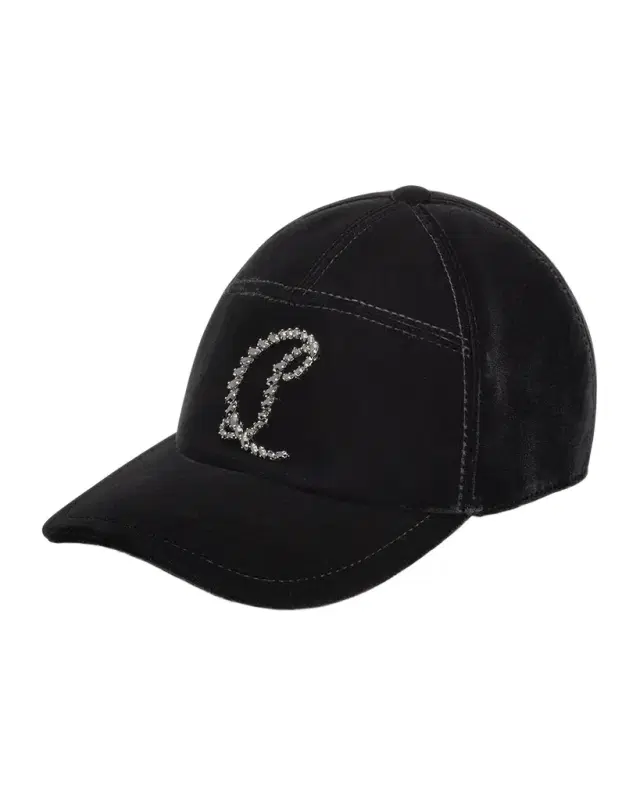 Christian Louboutin Men 's Mooncrest Rhinestone Velvet Baseball Cap