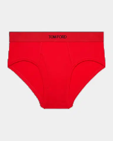 TOM FORD Men 's Cotton-Stretch Jersey Briefs | Thumbnail 2