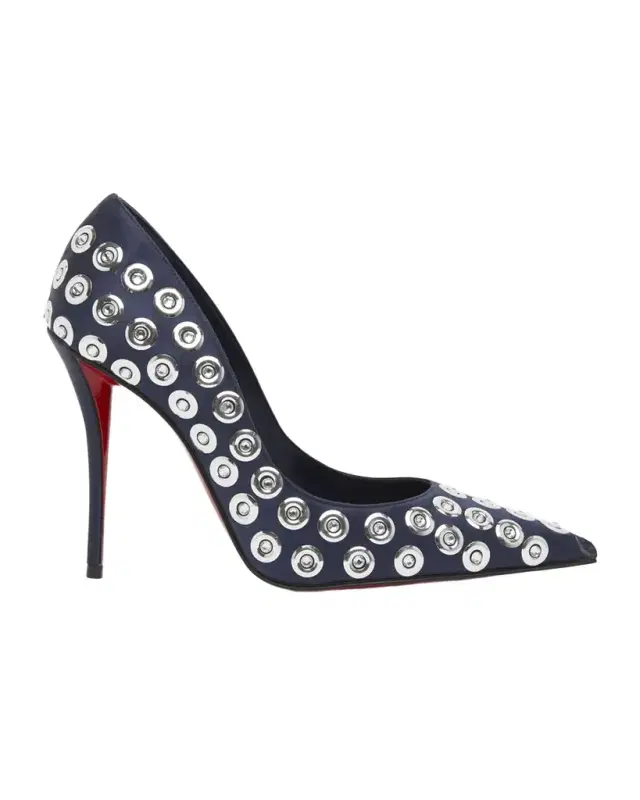 Christian Louboutin 100mm Miss Z Silk Crystal Pumps