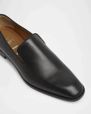 Christian Louboutin Men's Danny Flex Red-Sole Leather Loafers | Thumbnail 3