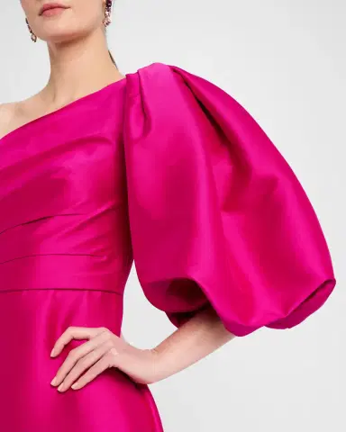 Badgley Mischka One-Shoulder Trumpet Gown | Thumbnail 5 Badgley Mischka One-Shoulder Trumpet Gown | Thumbnail 5