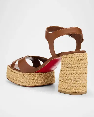 Christian Louboutin 70mm Calakala Leather Crisscross Espadrille Sandals | Thumbnail 4 Christian Louboutin 70mm Calakala Leather Crisscross Espadrille Sandals | Thumbnail 4
