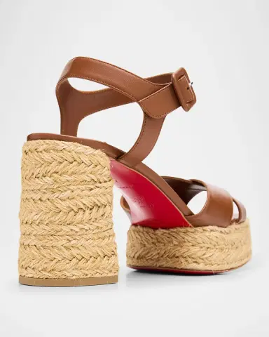 Christian Louboutin 70mm Calakala Leather Crisscross Espadrille Sandals | Thumbnail 5 Christian Louboutin 70mm Calakala Leather Crisscross Espadrille Sandals | Thumbnail 5