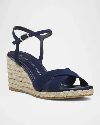 Stuart Weitzman Dayna Suede Crisscross Wedge Espadrilles | Thumbnail 2