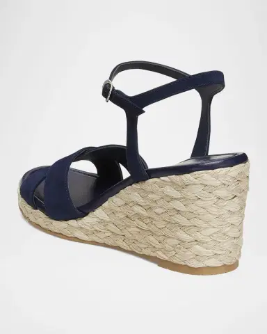 Stuart Weitzman Dayna Suede Crisscross Wedge Espadrilles | Thumbnail 4