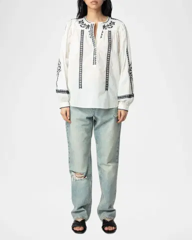 Zadig & Voltaire Tigy Kozak Embroidered Blouse | Thumbnail 2 Zadig & Voltaire Tigy Kozak Embroidered Blouse | Thumbnail 2
