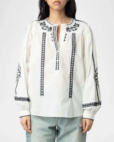 Zadig & Voltaire Tigy Kozak Embroidered Blouse | Thumbnail 4 Zadig & Voltaire Tigy Kozak Embroidered Blouse | Thumbnail 4