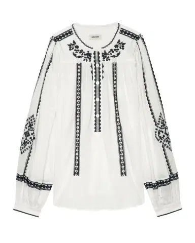 Zadig & Voltaire Tigy Kozak Embroidered Blouse | Thumbnail 1 Zadig & Voltaire Tigy Kozak Embroidered Blouse | Thumbnail 1