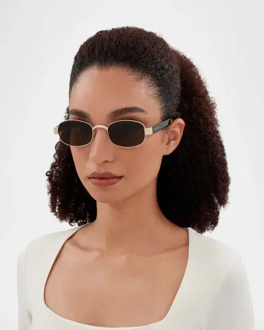 Saint Laurent Unisex Round Metal Sunglasses | Thumbnail 4