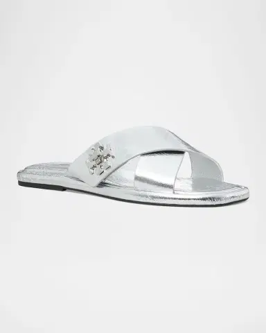 Tory Burch Crisscross Metallic Medallion Slide Sandals | Thumbnail 2