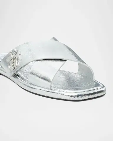 Tory Burch Crisscross Metallic Medallion Slide Sandals | Thumbnail 3