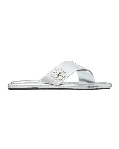 Tory Burch Crisscross Metallic Medallion Slide Sandals | Thumbnail 1