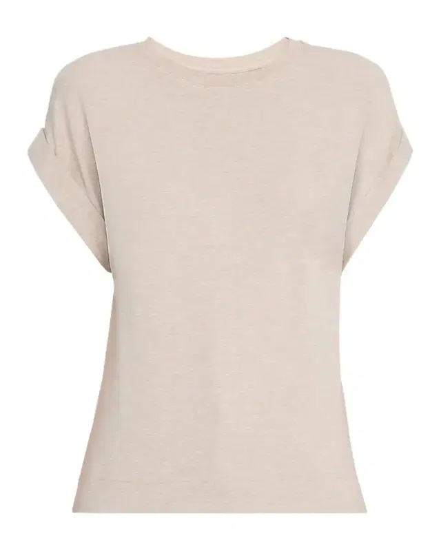 Majestic Filatures French Terry Rolled-Cuff Short-Sleeve Crewneck Tee
