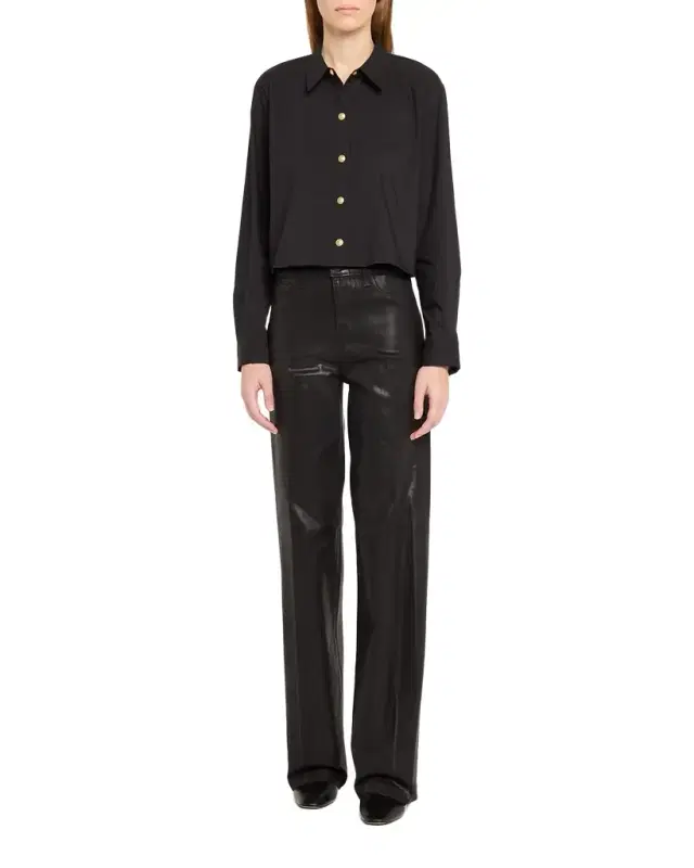 L 'AGENCE Clayton Coated Wide-Leg Jeans