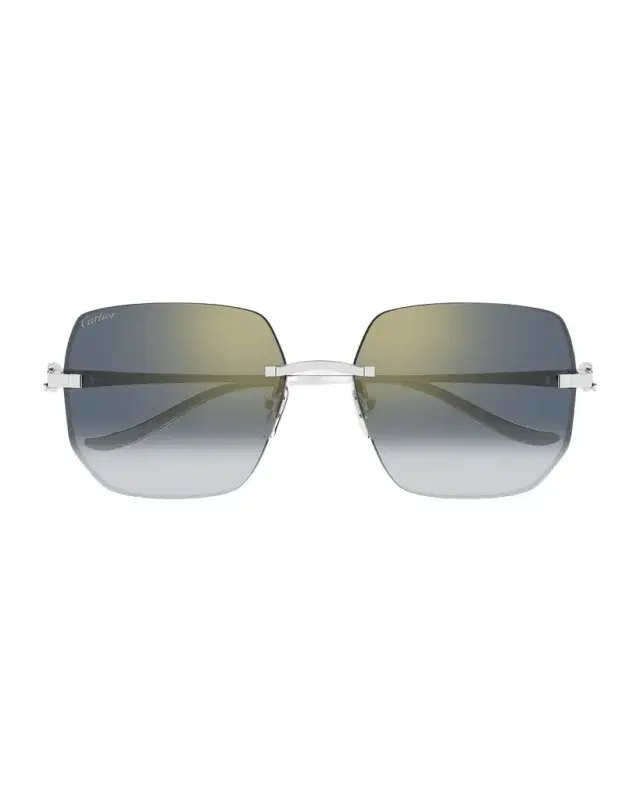 Cartier Rimless Metal Butterfly Sunglasses