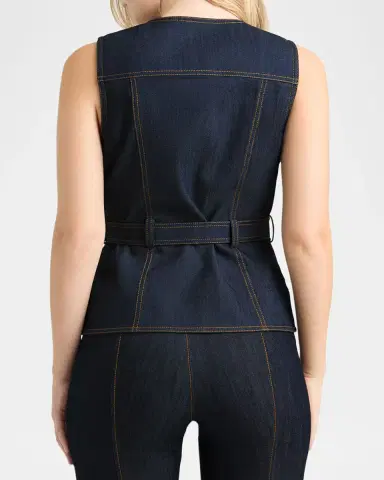 Cinq à Sept Reenee Belted Denim Vest | Thumbnail 3